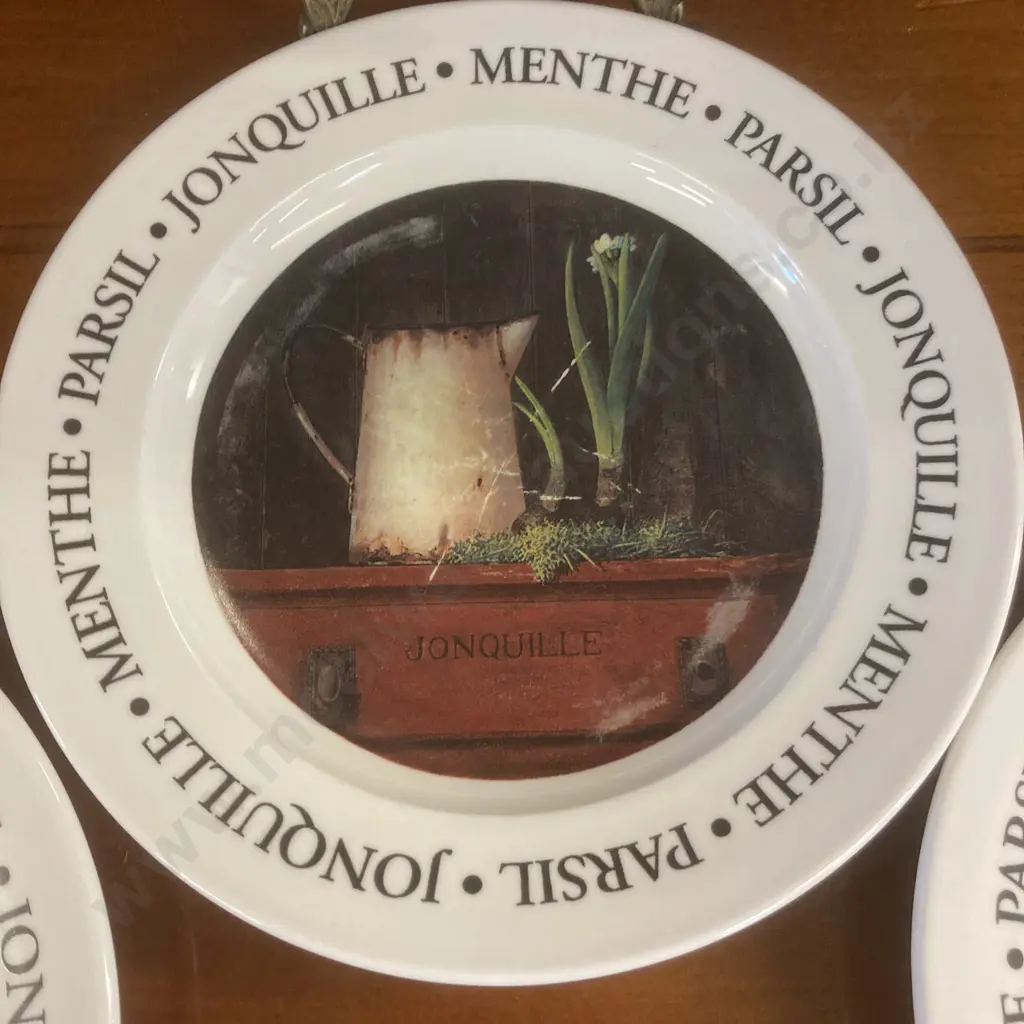 Set of Four Cypress Home French Herbs Theme 21cm Appetizer Or Decorative Plates Image 1++