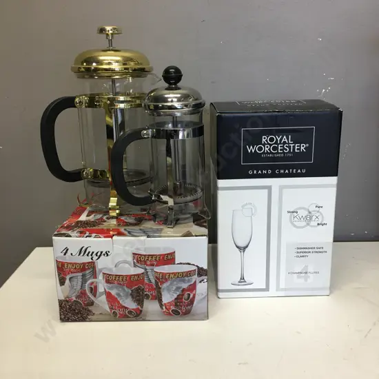 Royal Worcester Grand Chateau Champagne Glass,Perculators & Coffee Cups