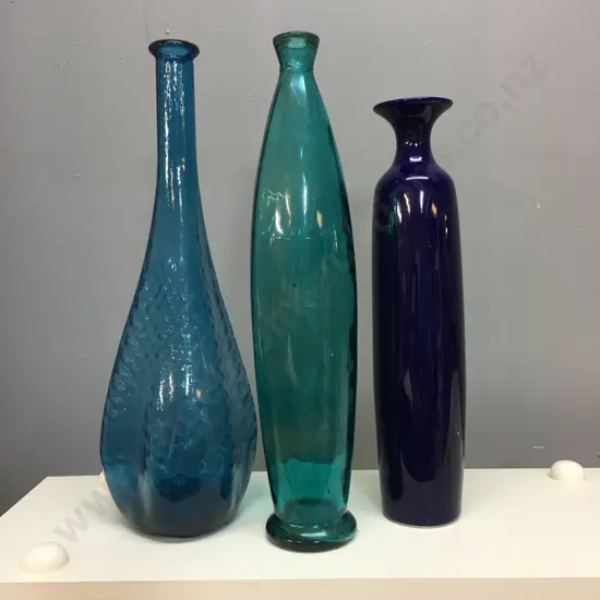 Selection Of Tall Glass Vases Including Italian, Maxwell Willams Etc
