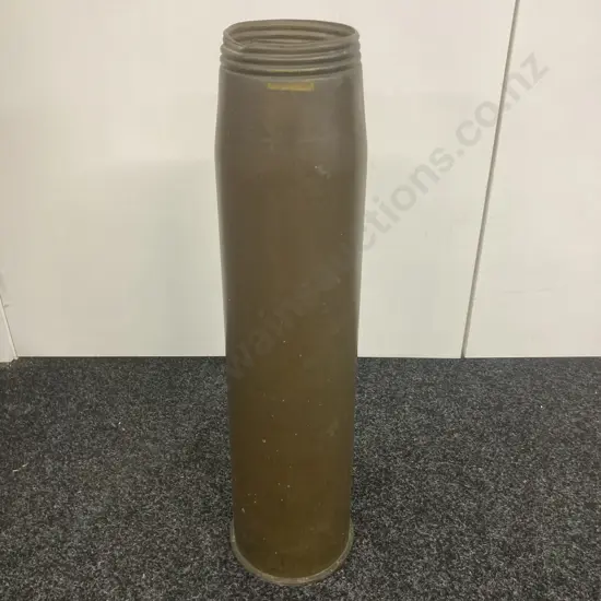Large Brass Naval Shell Case 64cm Tall - Base Marked '4.5 IN MARKS 3-5 GUNS LOT16 RLB 1970 N5