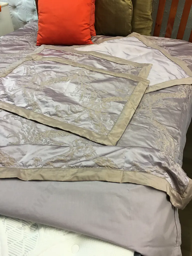 Queen Mocha Coloured Duvet Cover, Euro Pillowcases x 2, Standard Pillowcases x 2, 4 x Cushions Image 1++