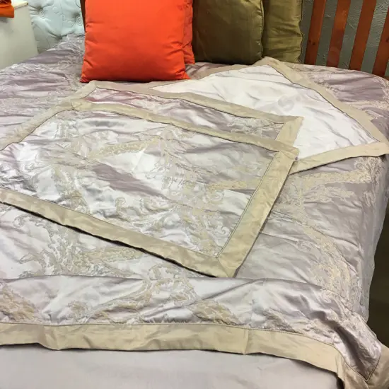 Queen Mocha Coloured Duvet Cover, Euro Pillowcases x 2, Standard Pillowcases x 2, 4 x Cushions