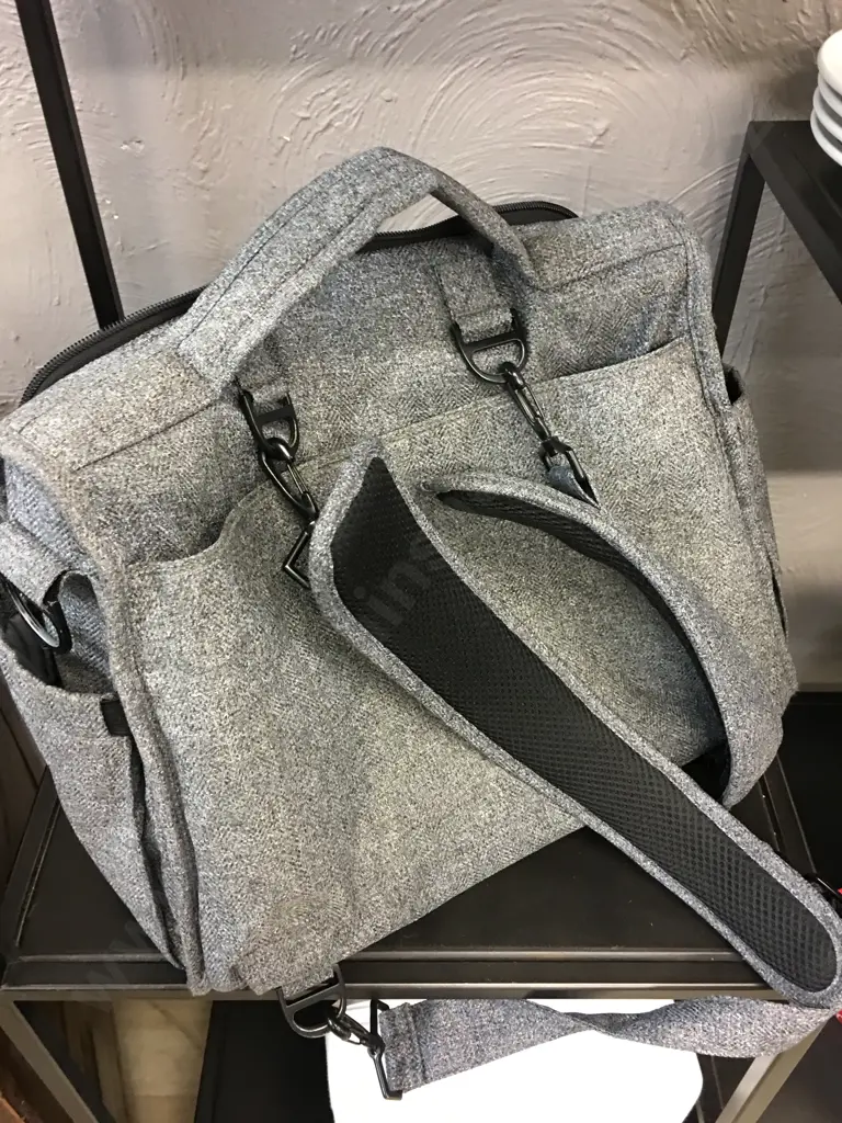 JuJuBe Infant Utility Bag With Change Mat, Grey / Black Image 1++