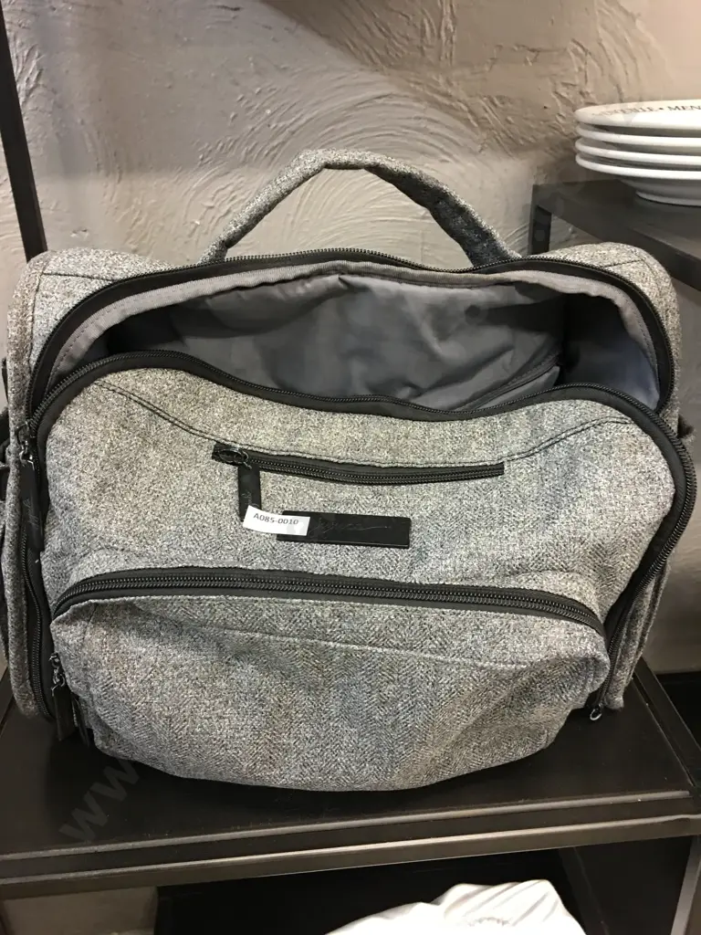 JuJuBe Infant Utility Bag With Change Mat, Grey / Black Image 1++