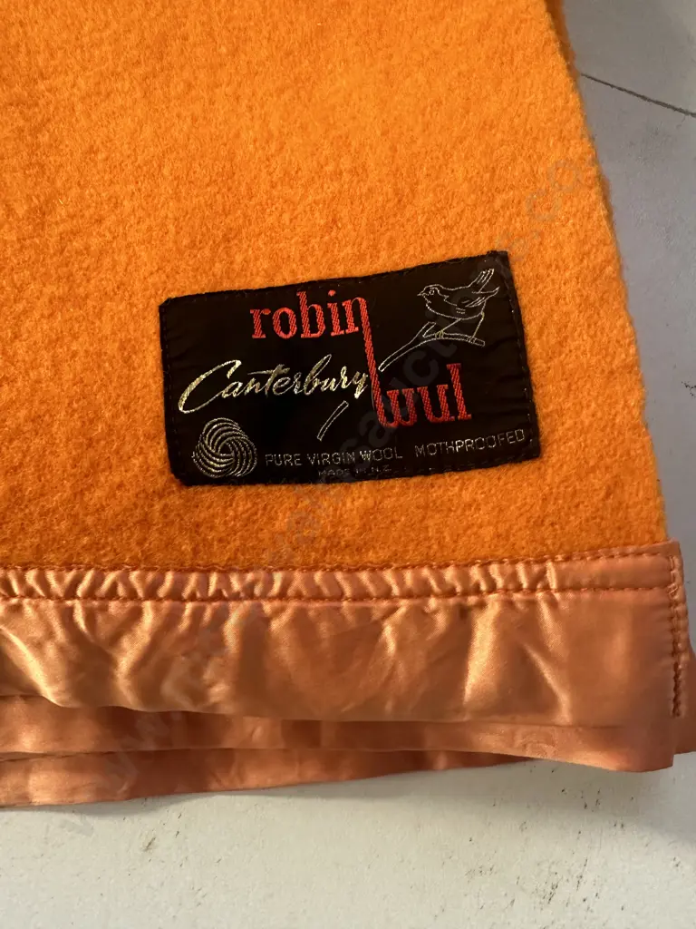 Vintage Ultra Bright Robinwul of Canterbury Queensize Woollen Blanket Image 1++