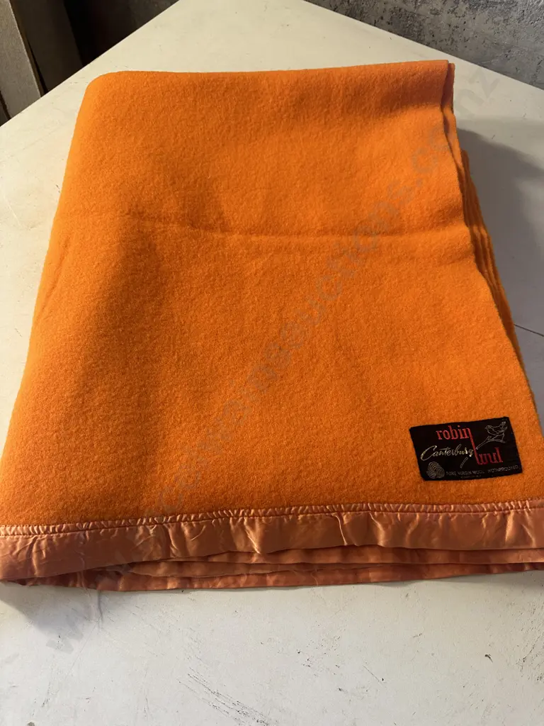 Vintage Ultra Bright Robinwul of Canterbury Queensize Woollen Blanket Image 1++