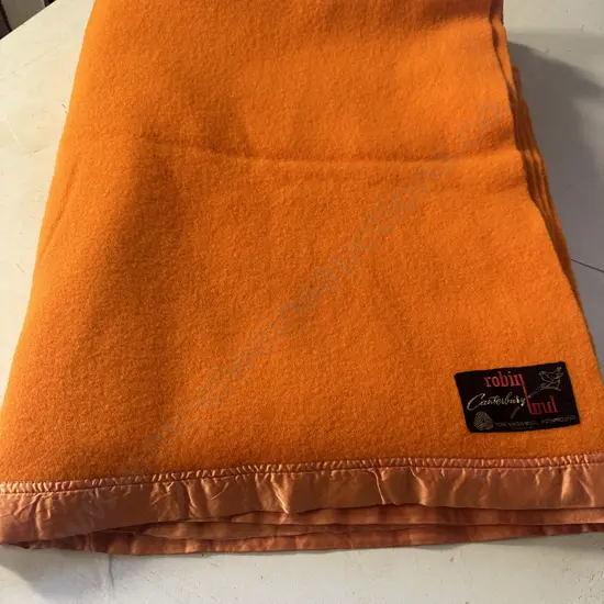 Vintage Ultra Bright Robinwul of Canterbury Queensize Woollen Blanket