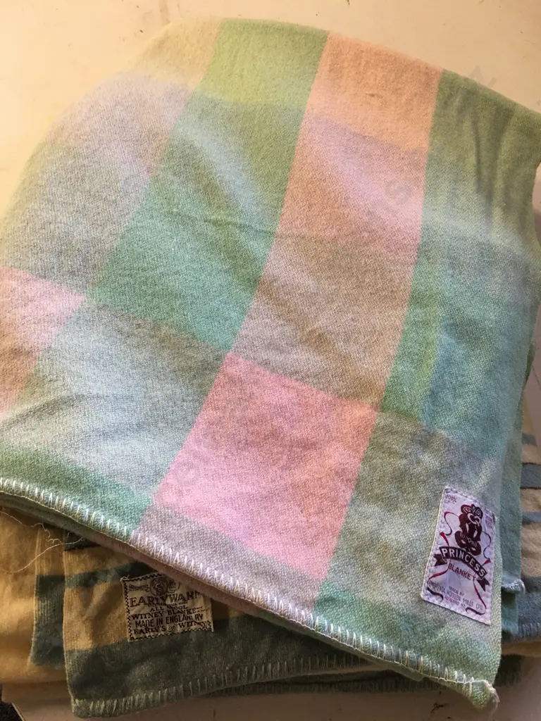 Vintage Woollen Blankets Including Early Worm Witney Blanket, Onehunga Princess Blanket Image 1++