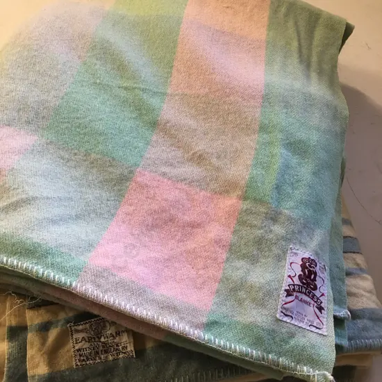 Vintage Woollen Blankets Including Early Worm Witney Blanket, Onehunga Princess Blanket