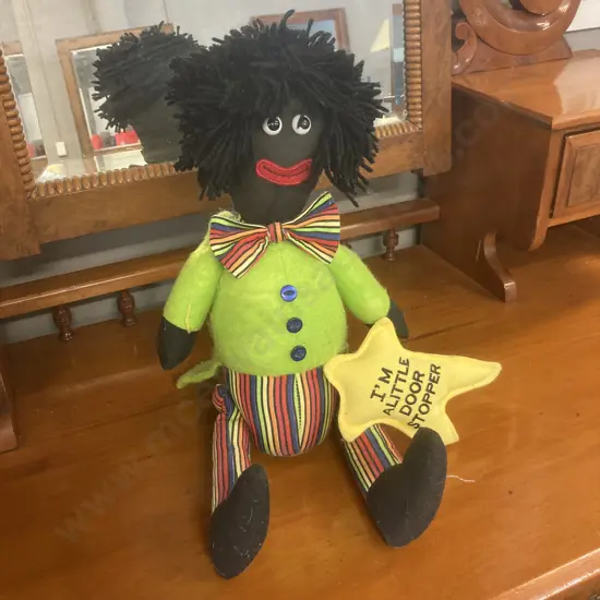 Vintage Fabric Weighted Door Stopper. H34cm