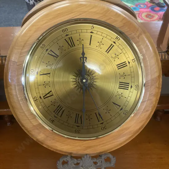 New Zealand Rimu Wall Clock  - Peter Knight, Whangamata (As Found Condition). 29cm