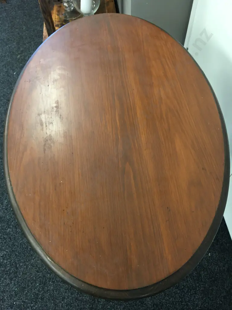 Vintage Mahogany Oval Side Table Two Tier H77,W92,D61cm. Image 1++