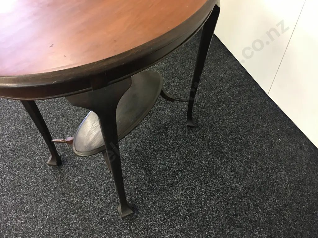Vintage Mahogany Oval Side Table Two Tier H77,W92,D61cm. Image 1++