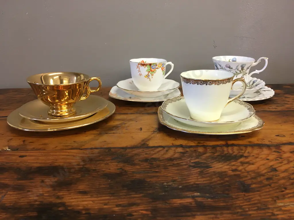 Selection Of Vintage Trios Including Royal Albert & Royal Winton Image 1++