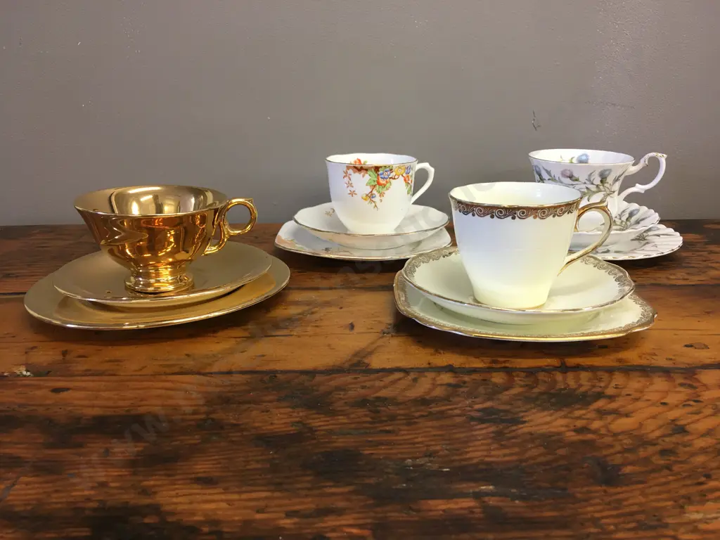 Selection Of Vintage Trios Including Royal Albert & Royal Winton Image 1++