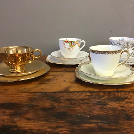 Selection Of Vintage Trios Including Royal Albert & Royal Winton