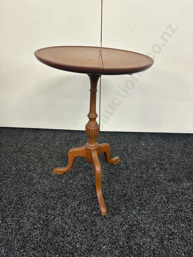 Mahogany Wine Table With Tri-Feet. 58 x 38cm (Top Split) Image 1++