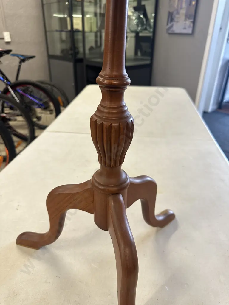 Mahogany Wine Table With Tri-Feet. 58 x 38cm (Top Split) Image 1++