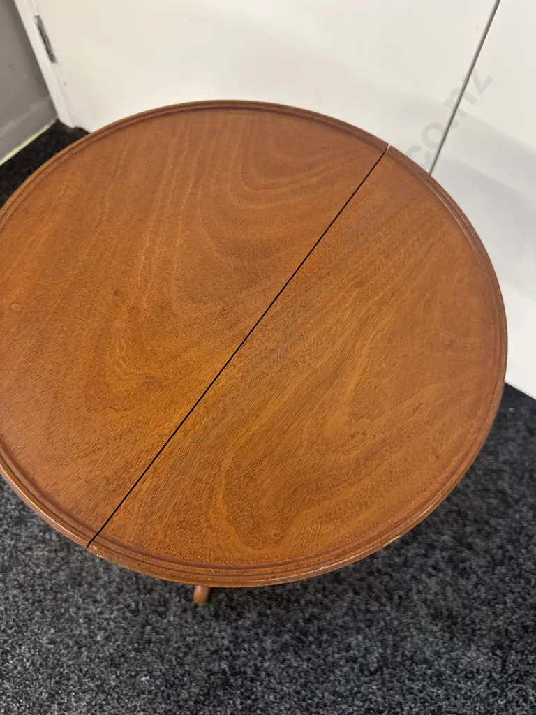 Mahogany Wine Table With Tri-Feet. 58 x 38cm (Top Split) Image 1++