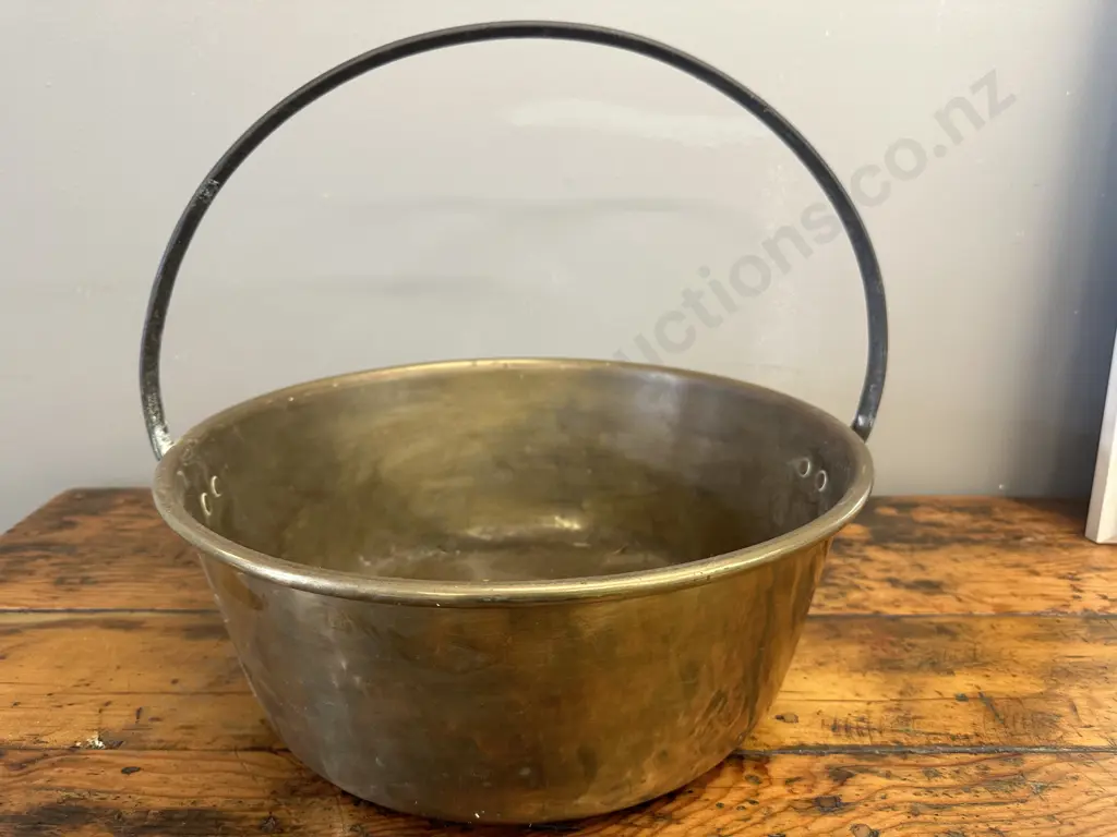 Antique Brass Jam Pan H36,Dia38cm. Image 1++