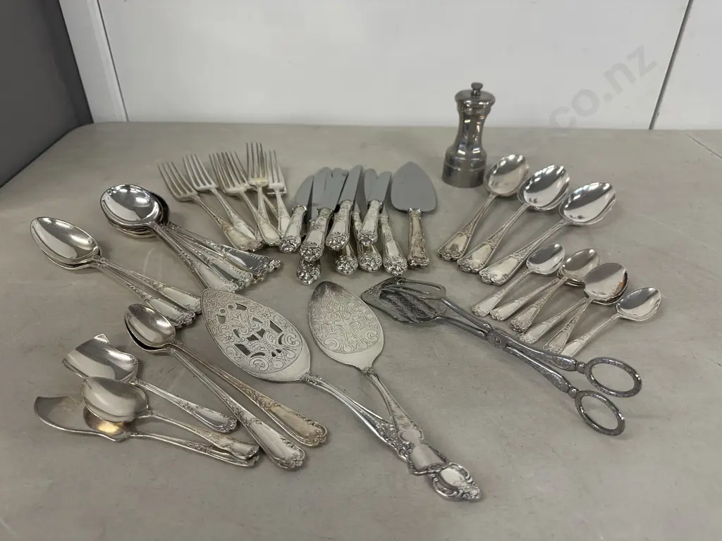 Selection Of Silverware Cutlery, Serving Spoons Etc Image 1++