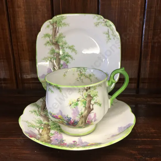 Vintage Royal Albert Trio 'Greenwood Tree' Reg # 774783