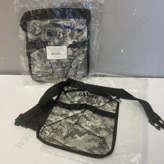 Pair of Garret Metal Detectors Camo Diggers Pouches (New)