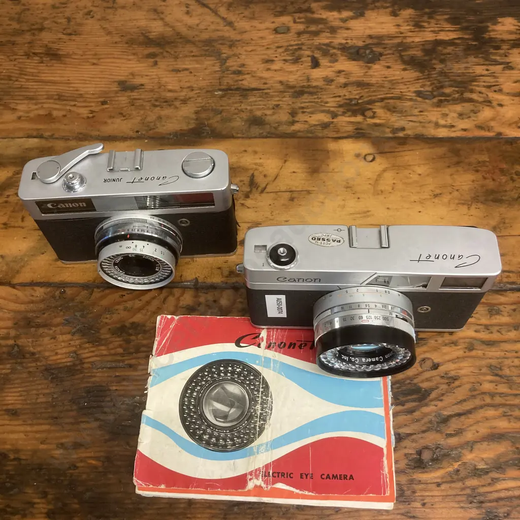 Canon Canonet Camera #1560060 With SE 45mm f/1.9 Lens & Canonet Junior #306124 With SE 40mm f/2.8 Lens - JAPAN Image 1++