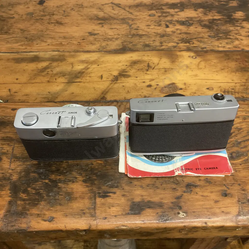 Canon Canonet Camera #1560060 With SE 45mm f/1.9 Lens & Canonet Junior #306124 With SE 40mm f/2.8 Lens - JAPAN Image 1++