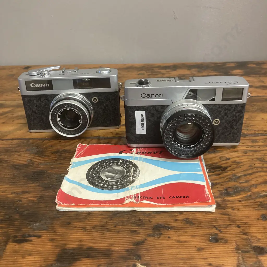 Canon Canonet Camera #1560060 With SE 45mm f/1.9 Lens & Canonet Junior #306124 With SE 40mm f/2.8 Lens - JAPAN Image 1++