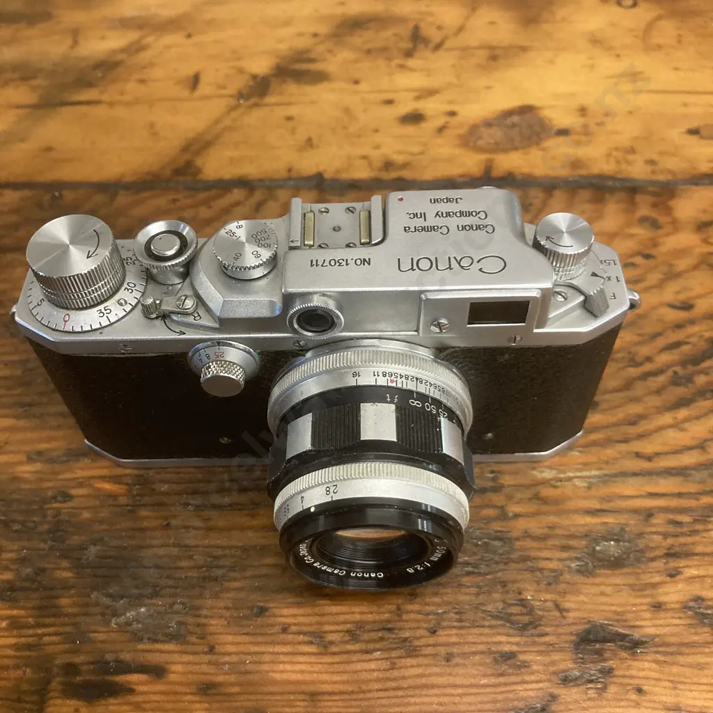 Canon Model llD 35mm Rangefinder Camera #130711 (1952 - 1955) With Canon Lens 50mm f:2.8 #20380, LSM - From JAPAN Image 1++