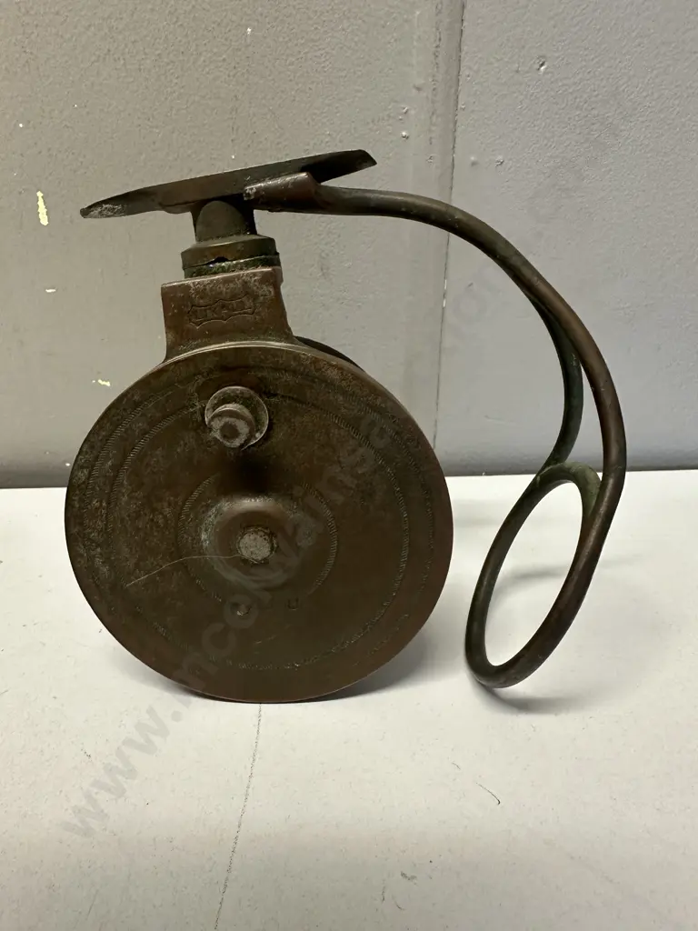 Lees Lixall Wood & Brass Sidecast Reel c1920, Australian Silky Oak, Bakelite Knobs Image 1++
