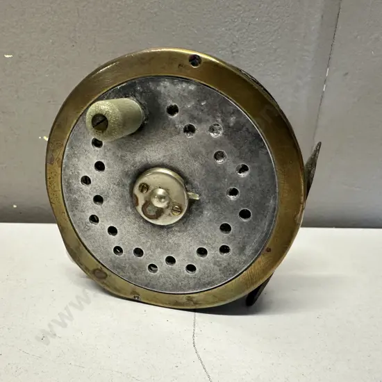 Vintage Hardy?  3.5″ Narrow  Brass Fly Reel