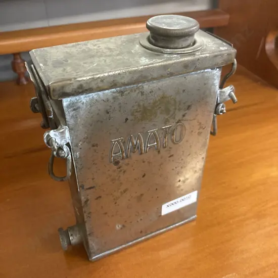 Rare Size 1930s AMATO Glass Plate Developing Tank For 2.75 x 3.25" Plates, With Perforated Plate Rack