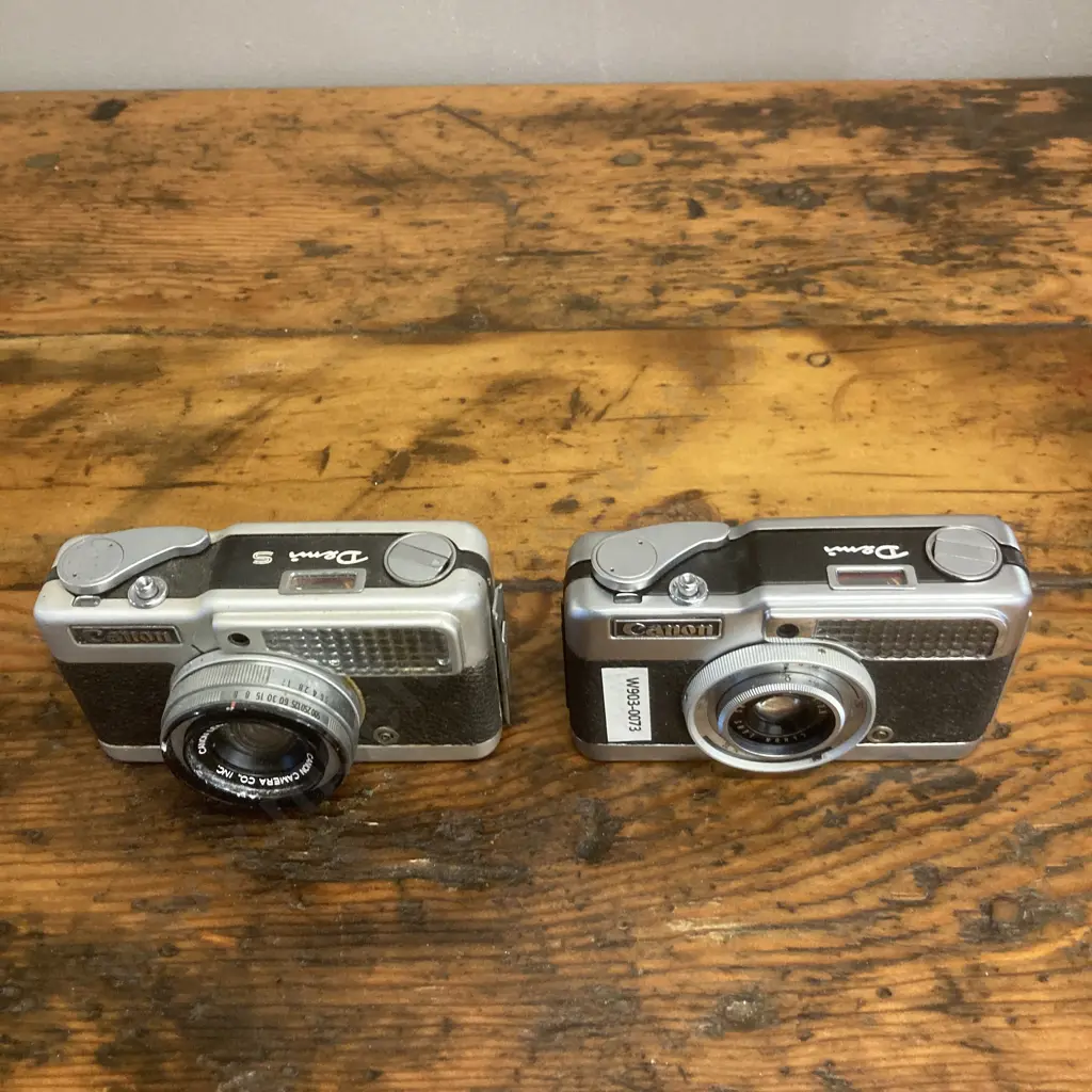Canon Demi 35mm Half Frame Film Camera SH 28mm f2.8 Lens & Demi S With SH 30mm f1.7 Lens Image 1++
