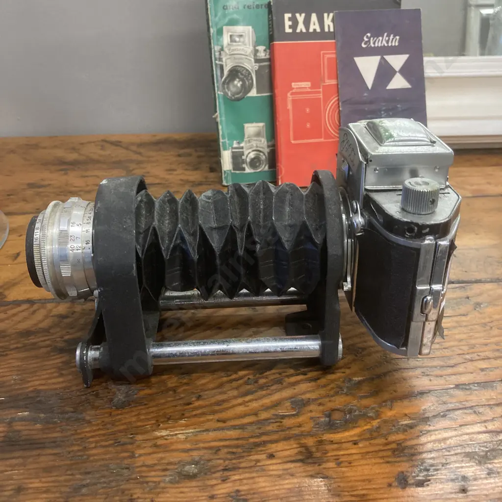 Rare IHAGEE Dresden EXA 1950's SLR Film Camera With E.Ludwig Meritar 50Mm F2.9 Lens & Ihagee Bellows Image 1++