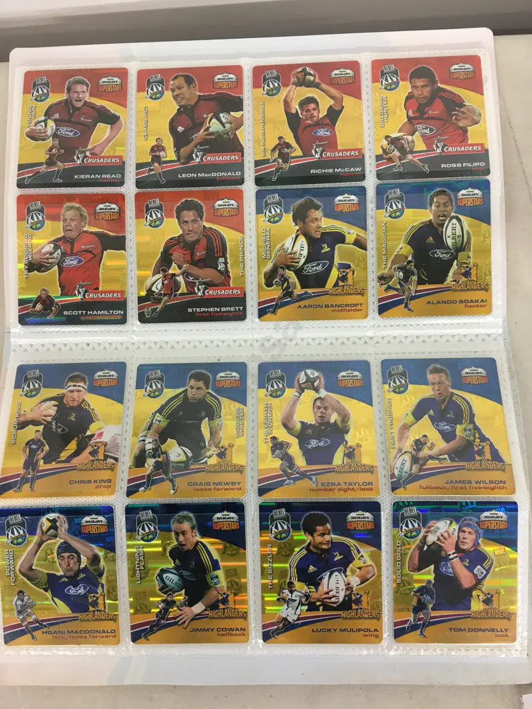 Rebel Sports Super 14 2008 New Zealand Rugby Superstars Complete Set of 50 In Original Rugby Presentation Folder Image 1++