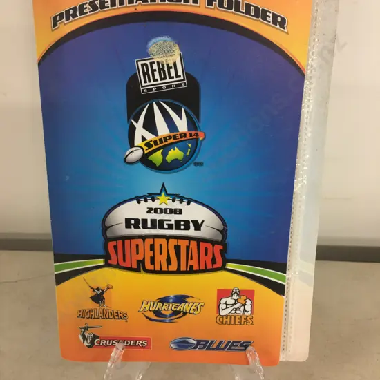 Rebel Sports Super 14 2008 New Zealand Rugby Superstars Complete Set of 50 In Original Rugby Presentation Folder
