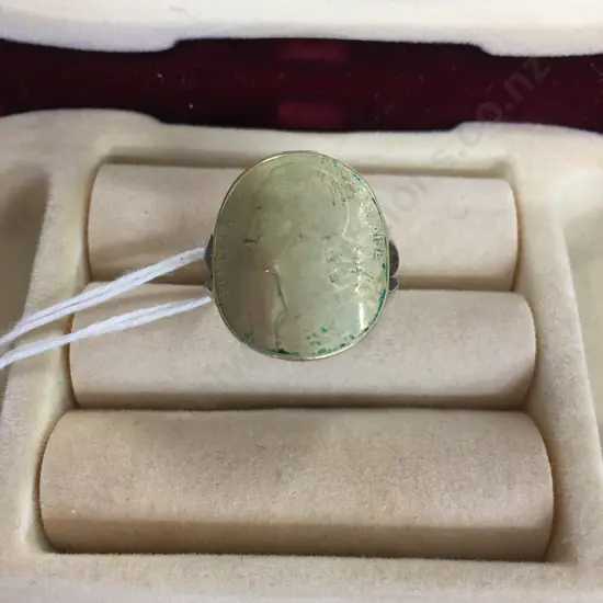 Stamped 925 Ring With Republique Francaise Coin Detail