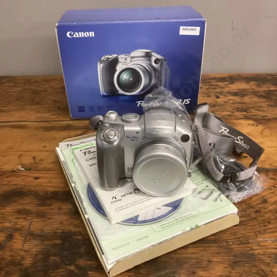 Canon Powershot S2 IS Digital Camera - 5MP, 12 x Optical Zoom Lens With Box, Manual, Solution Disc