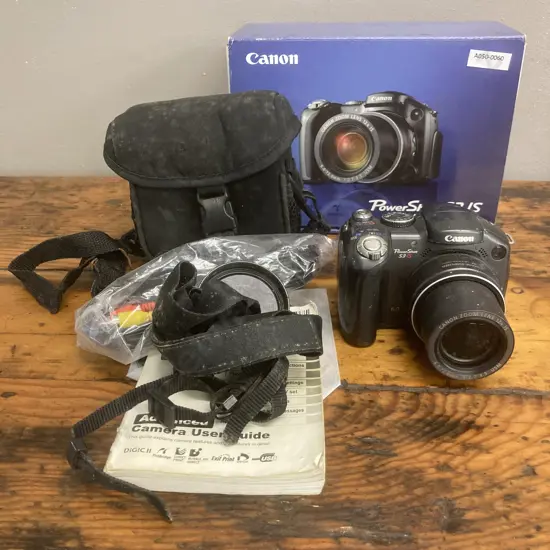 Canon Powershot S3 IS Digital Camera - 6MP Sensor, 12 x Optical Zoom Lens With Box, Manual, Case, Solution Disc