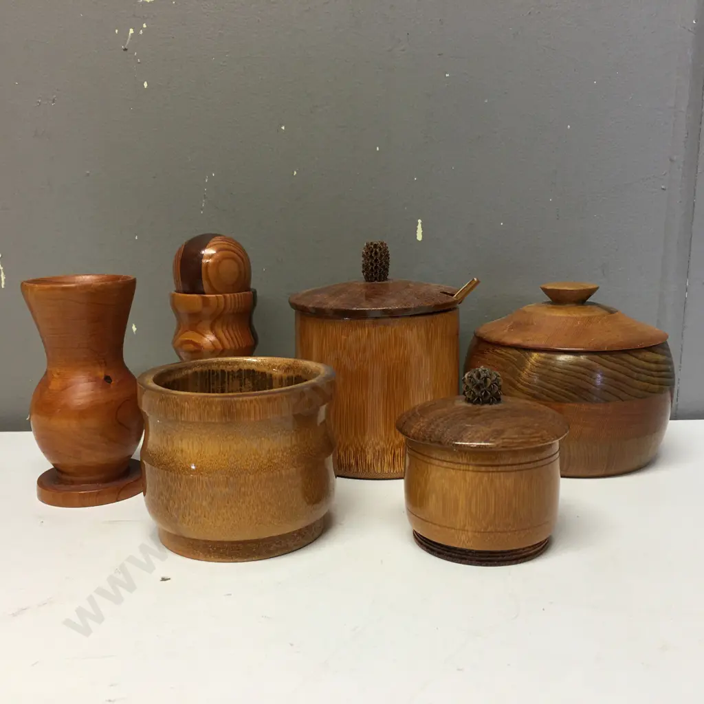 Assorted Woodenware Items Including Australian & Tasmania Wood Image 1++