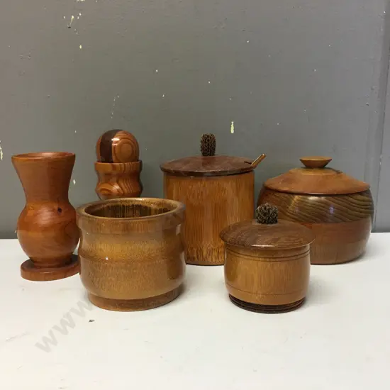 Assorted Woodenware Items Including Australian & Tasmania Wood