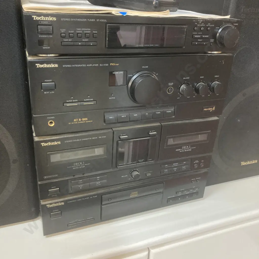 Technics Stereo With Manuals & Remote Control - SL-PJ28, ST-X302L, GU-X120, RS-X120 Image 1++