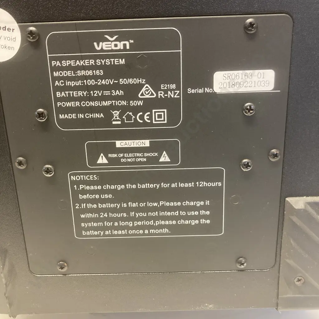Veon PA Speaker System, Model SR06163 Image 1++