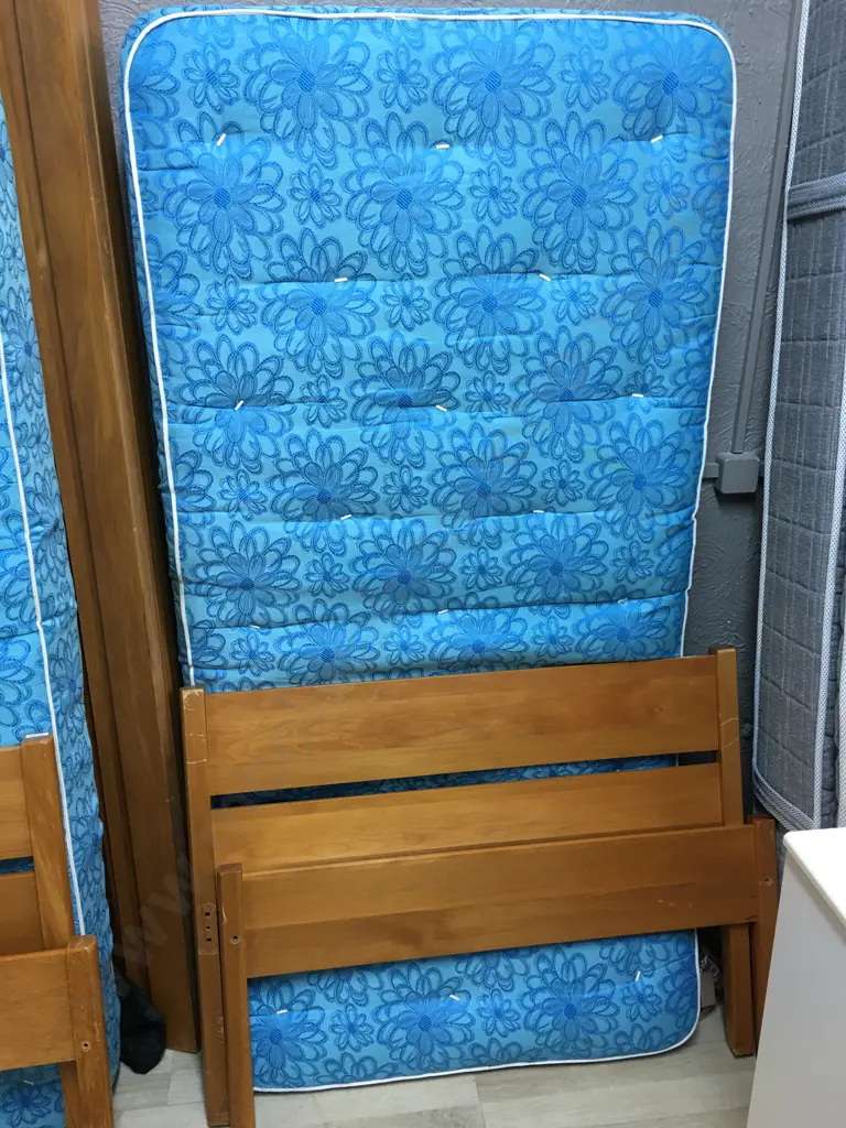 Restwood Beds Rimu Flexi Slat Single Bed With Blue Mattress Image 1++