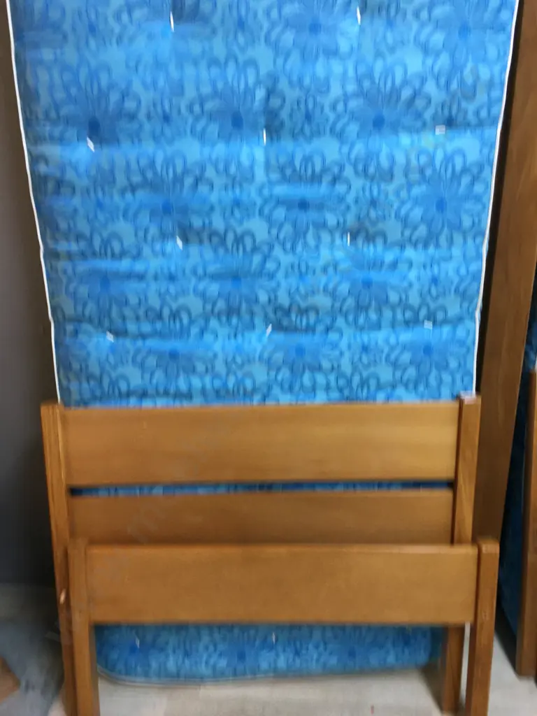 Restwood Beds Rimu Flexi Slat Single Bed With Blue Mattress Image 1++