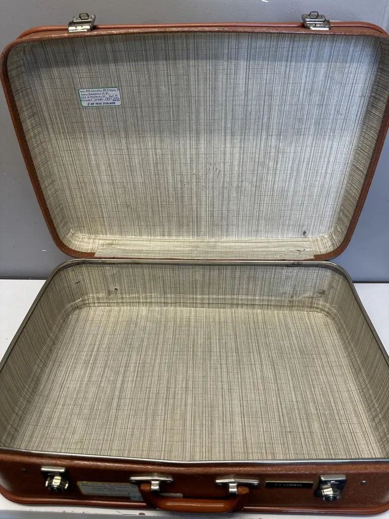 Vintage Letholite Suitcase Tan Coloured H21,W60,D40cm. Image 1++