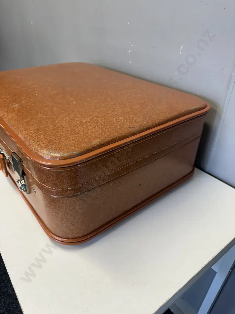 Vintage Letholite Suitcase Tan Coloured H21,W60,D40cm. Image 1++