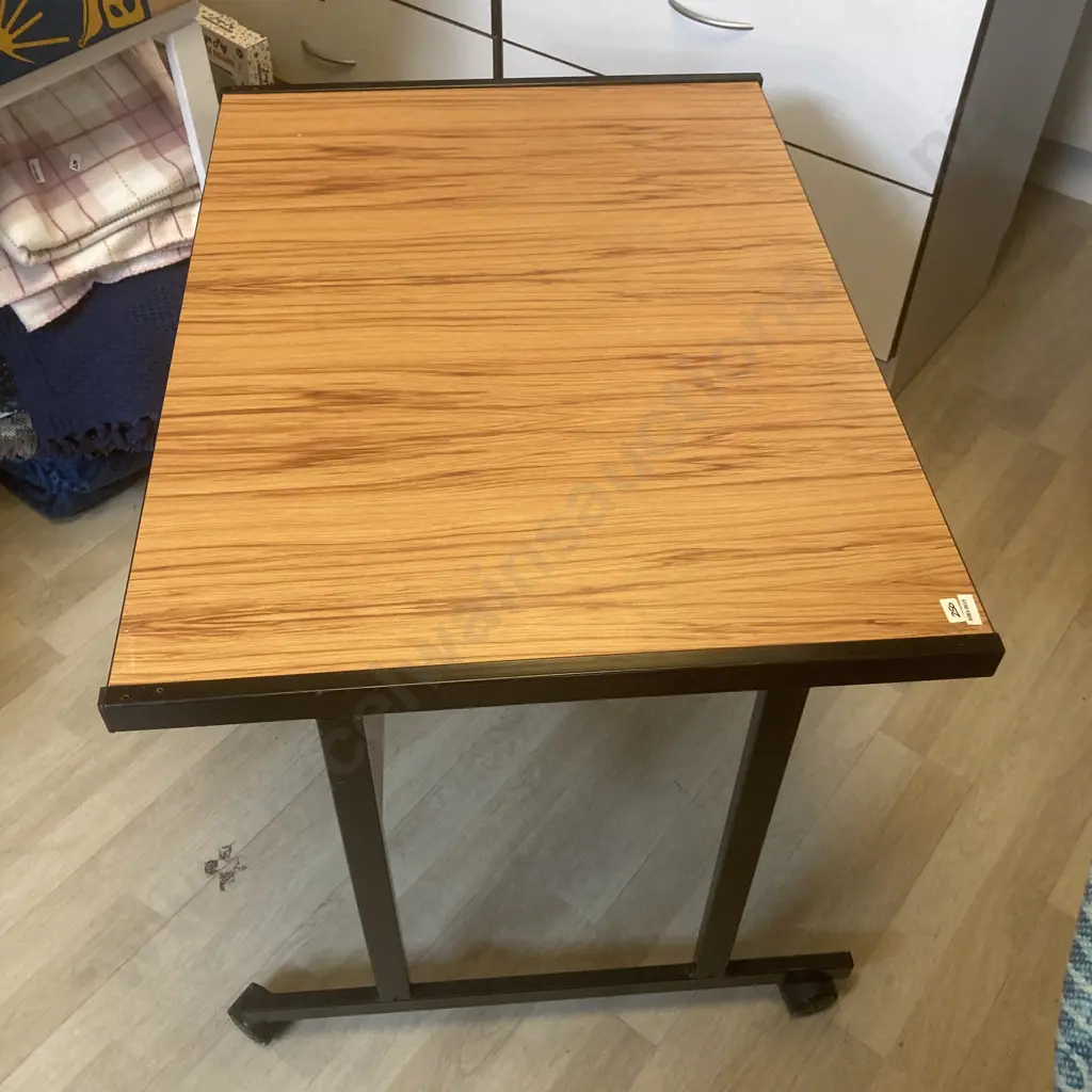 Computer Table - Wood Effect, Steel Frame, Mobile. H68 W94 D68cm Image 1++